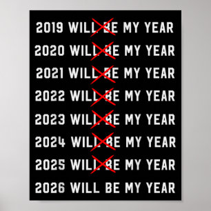 Póster 2026 Será Mi Año Divertido Vintage Humor Cita
