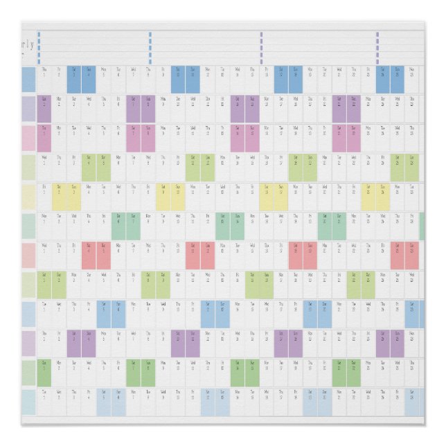 Póster 2026 Yearly Planner Printable | Pastel Wall Calend (Anverso)