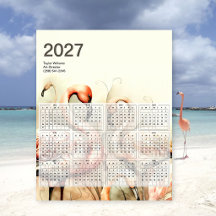 2027 Vibrant Flamingo Flock Tropical Art Calendar
