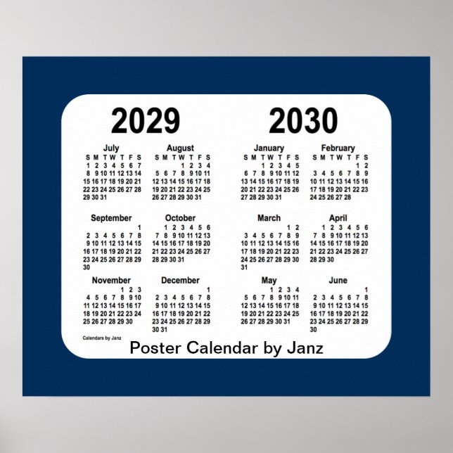 Póster 2029-2030 Calendario de la Escuela Azul de la Caja (Frente)