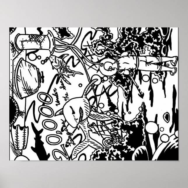 Póster 20.000 Ligas Bajo El poster Del Mar (Frente)