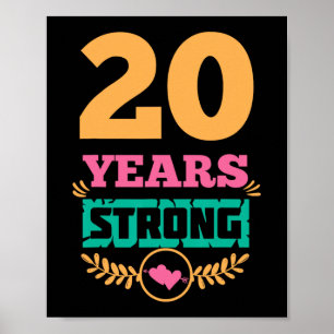 Póster 20 Aniversario de la idea de regalo Veinte años de