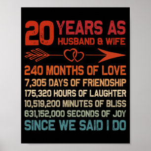 Póster 20 años como esposo y campeón; Esposa 20 años Gi