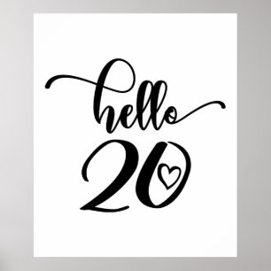 Póster 20 Años de Edad Mujeres Hola a 20 Años