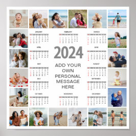 Póster 20 Collage de fotos 2024 Año A La Vista Calendario