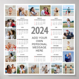 Póster 20 Collage de fotos 2024 Año A La Vista Calendario