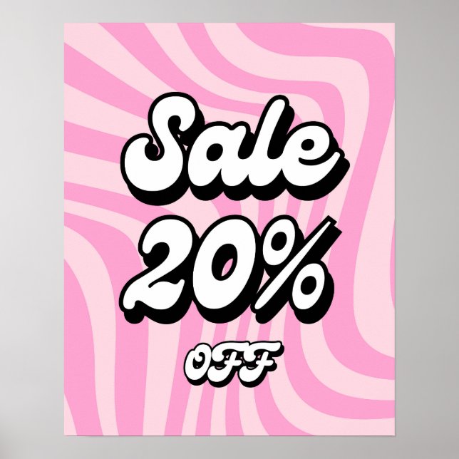 Póster 20% de descuento en Rótulo de venta, Poster de tie (Frente)