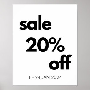 Póster 20% de descuento en Rótulo de venta, venta minoris