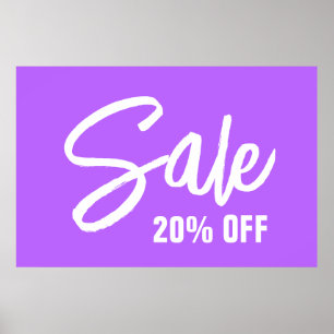 Póster 20% de descuento Rótulo de venta, Poster de venta