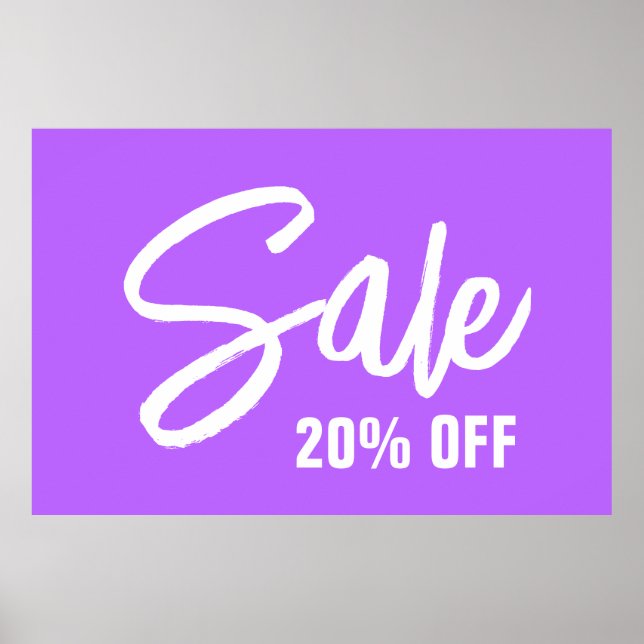 Póster 20% de descuento Rótulo de venta, Poster de venta  (Frente)