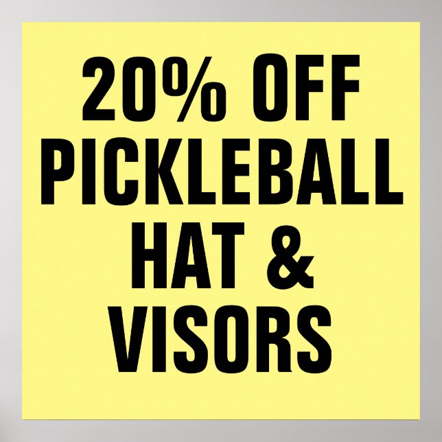 Póster 20% DE Gorras Y Visores De Bolas De Pickleball (Frente)