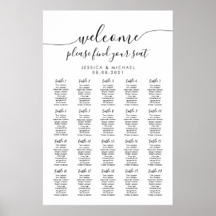 Póster 20 Mesas Boda de bienvenida 200 invitados