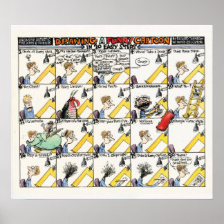 Póster 20 pasos fáciles para un gracioso Poster de dibujo