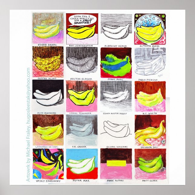Póster 20 Plátanos 3x3 (Frente)