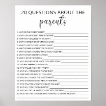 20 Preguntas sobre el juego de la ducha de bebé pa