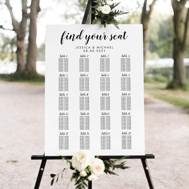 Póster 20 Tabla de asientos para invitados grandes Bodas (Subido por el creador)