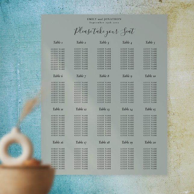 Póster 20 Tabla de asientos Sage Green (Subido por el creador)