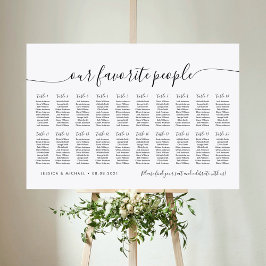 Póster 20 Tabla Elegante Nuestra Lista De Asientos Favori