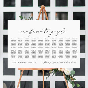 Póster 20 Tablas Nuestro plan de la tabla de asientos fav