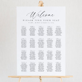Póster 20 tablas Tabla de asientos de bienvenida