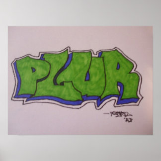 Póster 20 x 15 PLUR Graffiti Poster