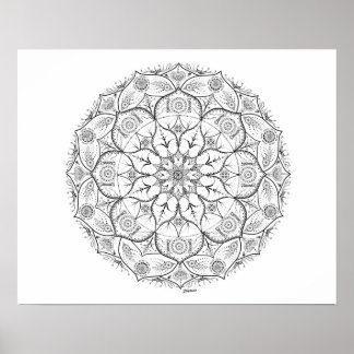 Póster 20" x 16", Poster de trabajo de Mandala Dot (Matte