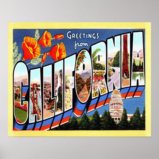 Póster 20 x 16 Saludos desde California (Frente)