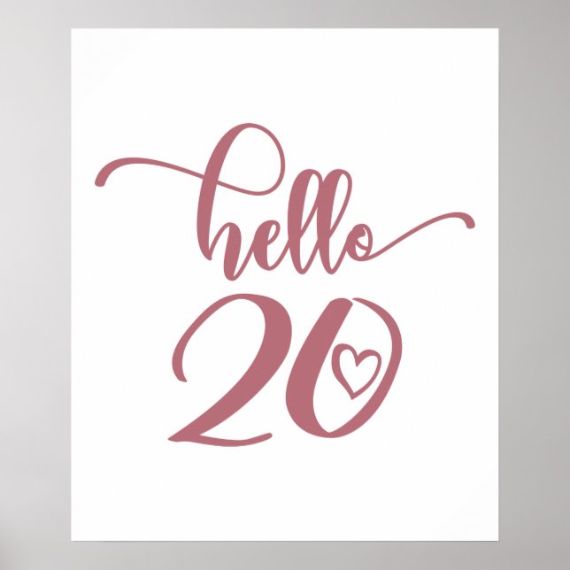 Póster 20th Birthday Women Hello 20 Cute 20 Years Old (Frente)