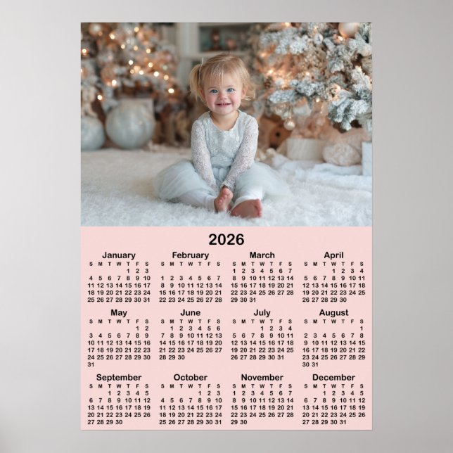 Póster 20x28 Photo Blush 2026 Calendar (Frente)