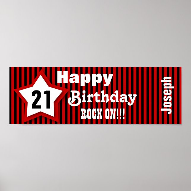 Póster 21.ª Estrella de Cumpleaños Personalizado Z08H (Frente)
