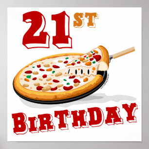 Póster 21.ª Fiesta de la pizza de cumpleaños