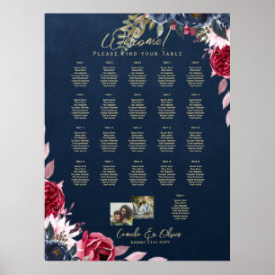 Póster 21 Boda de nombres de bienvenida de la tabla de as