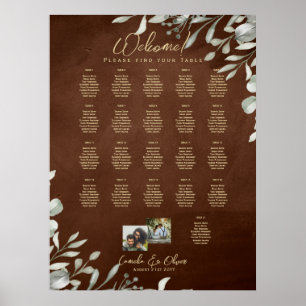 Póster 21 Boda de nombres de bienvenida de la tabla de as