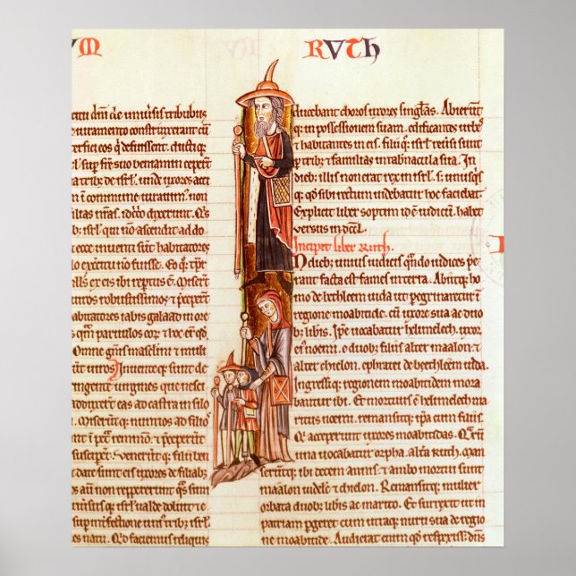 Póster 21 fol.97 Ruth y Boaz, de una Biblia (Frente)