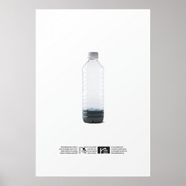 Póster $21 por galón - Piense fuera de la botella (Frente)