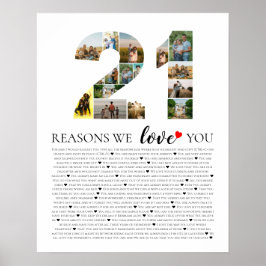 Póster 21 razones por las que te amamos cumpleaños 21 fot