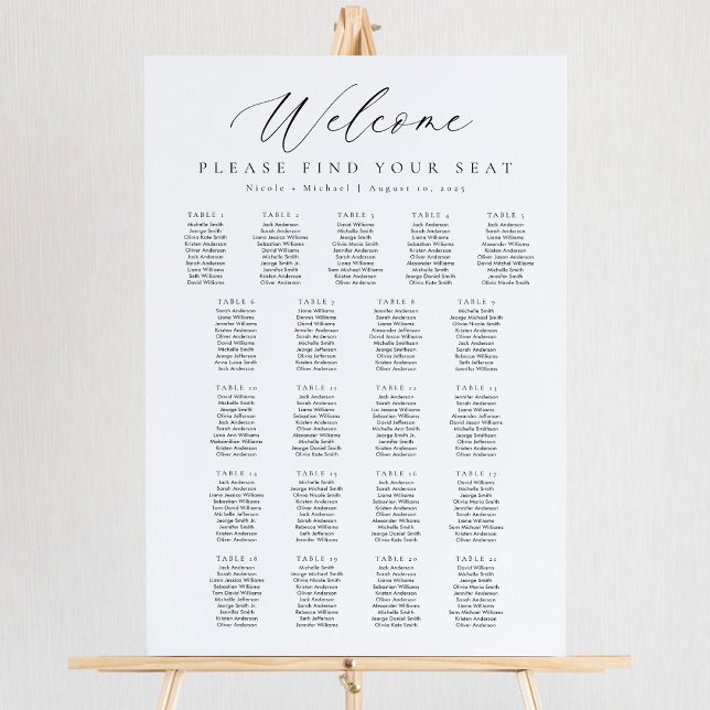 Póster 21 tablas Tabla de asientos de bienvenida (Subido por el creador)