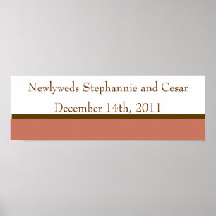 Póster 22.5"x7.5" Jares masones rosados/marrones personal