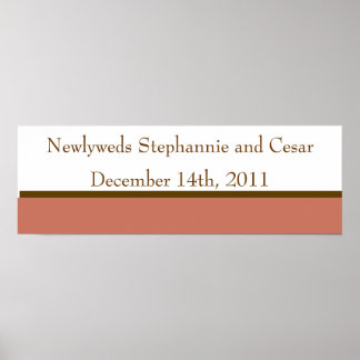 Póster 22.5"x7.5" Jares masones rosados/marrones personal