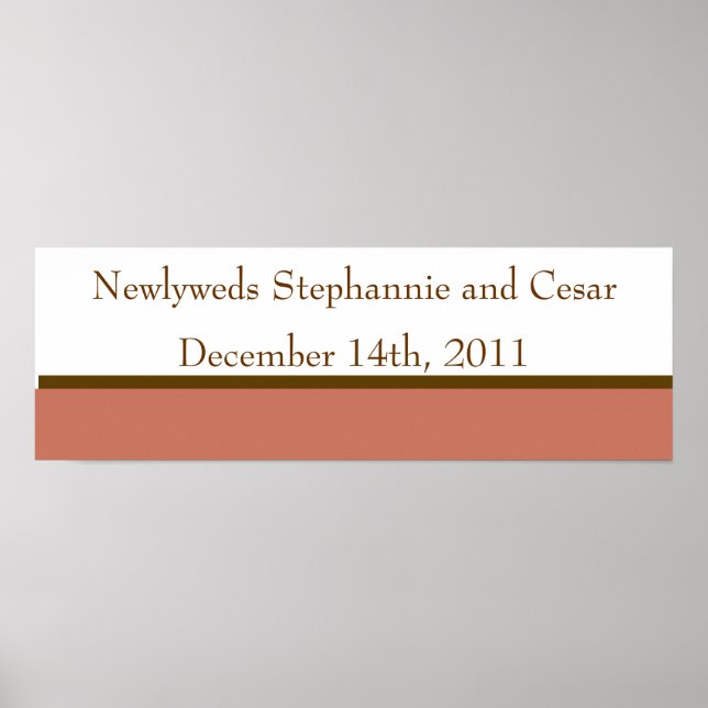 Póster 22.5"x7.5" Jares masones rosados/marrones personal (Frente)