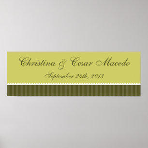 Póster 22.5"x7.5" Oliva Martini personalizada Franja verd