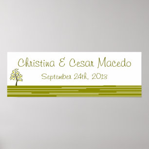 Póster 22.5"x7.5" Papel personalizado Fruta verde de la p