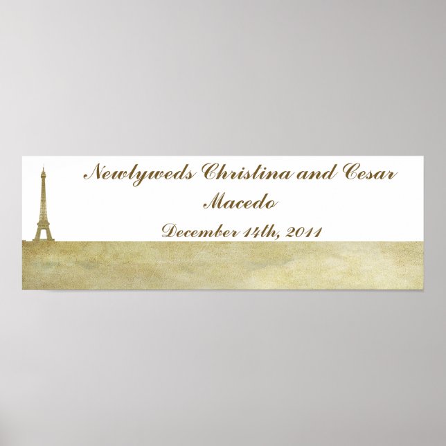 Póster 22.5" x 7.5" Pancarta personalizada París (Frente)