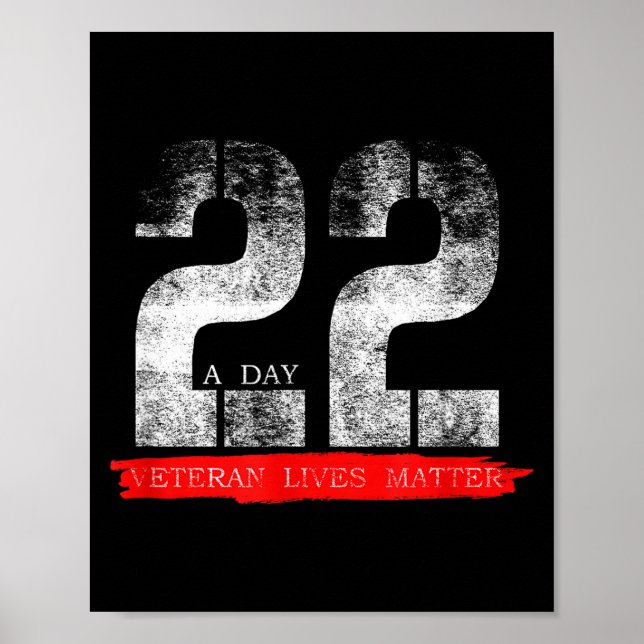 Póster 22 A Day Veteran Lives Suicide Awareness  (Frente)