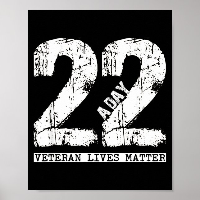 Póster 22 A Day Veteran Shirt - 22 A Day Veteran Suicide  (Frente)