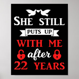 Póster 22 años Boda Aniversario Familia Esposa M