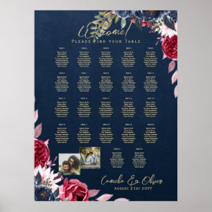 Póster 22 Boda de nombres de bienvenida de la tabla de as
