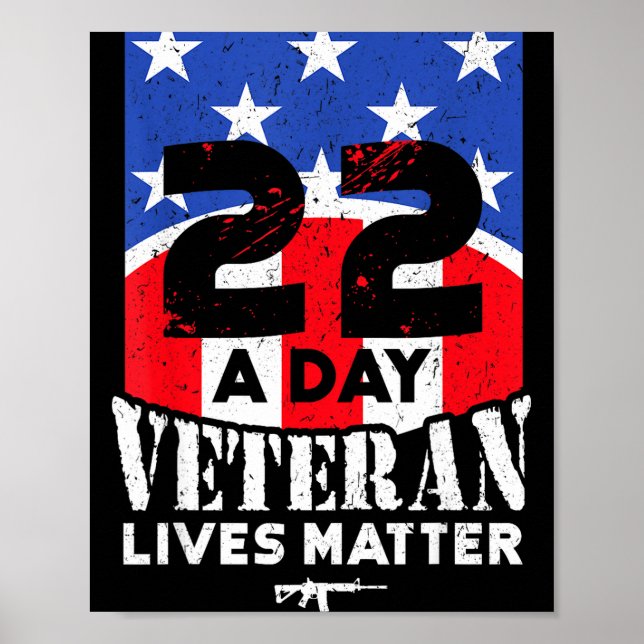 Póster 22 Day Veteran Lives Suicide Awareness  (Frente)