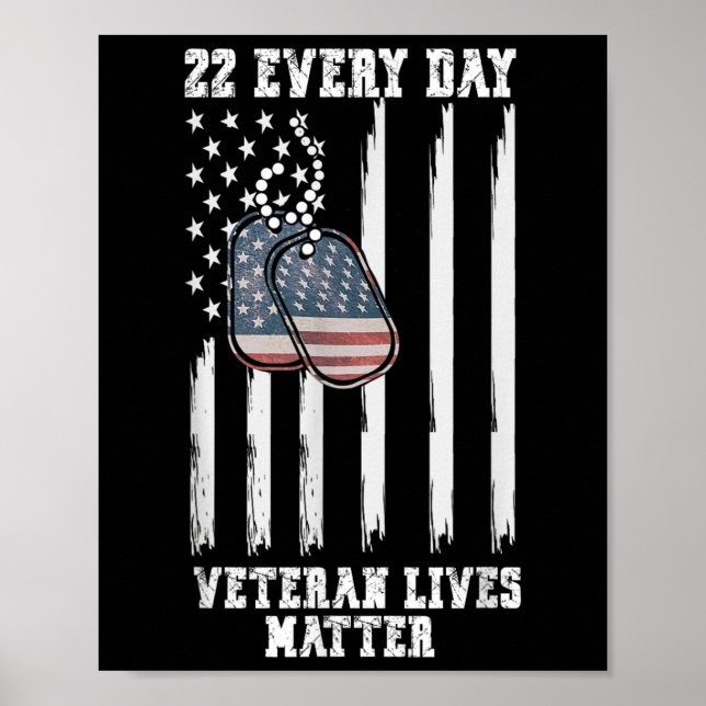 Póster 22 Every Day Veteran Lives Suicide Awareness  (Frente)