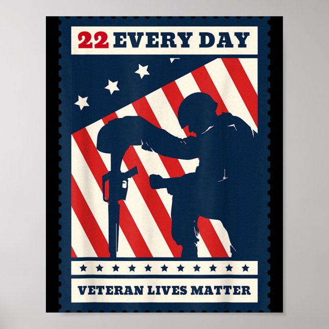 Póster 22 Every Day Veteran Lives Veteran Suicide Awarene (Frente)
